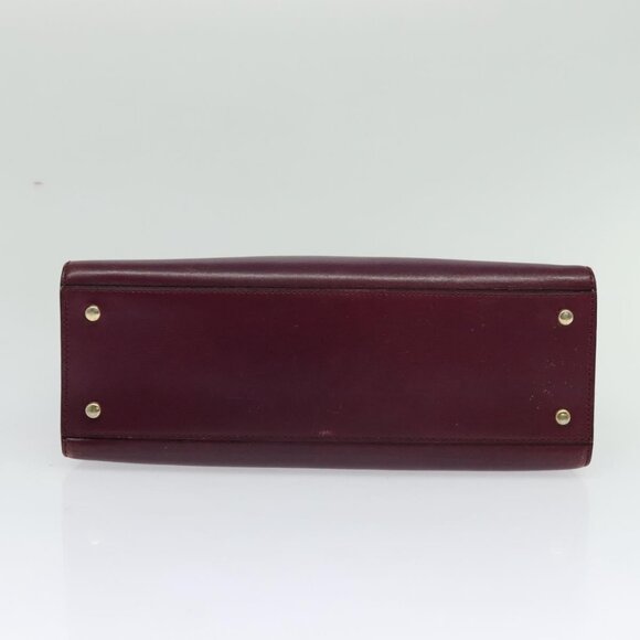 CELINE Circle Hand Bag Leather 2way Purple Gold Auth 124785 - Picture 6 of 16